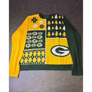 Green Bay Packers NFL Ugly Christmas Sweater Mens 2XL Green Yellow Holiday